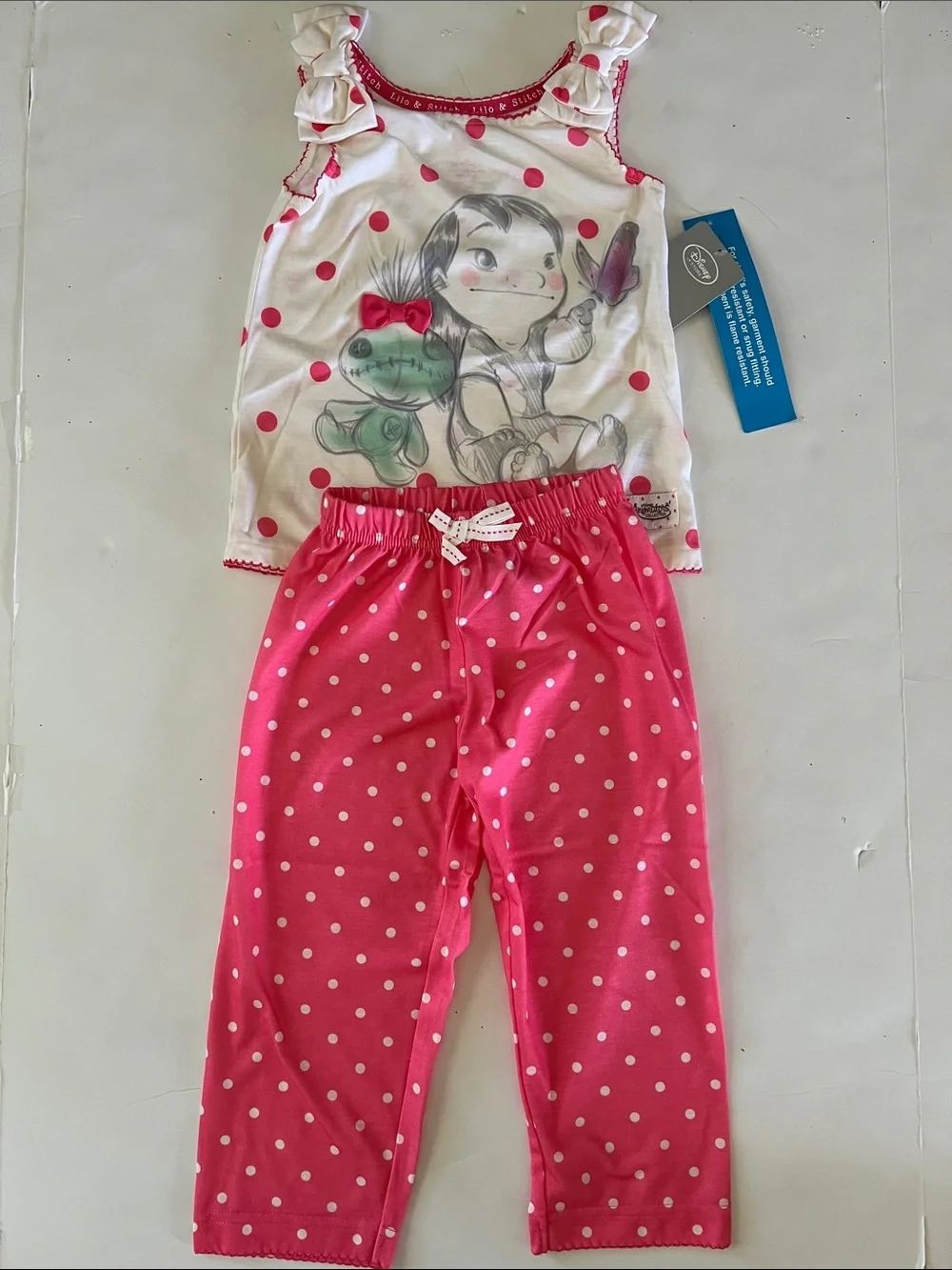 Disney Pink Lilo and Stitch Pajama Set Size 3